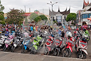 Motorbike parking on the street