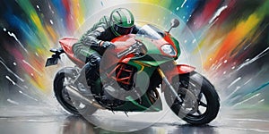 Motorbike Racer in Action
