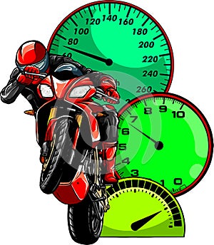 Motorbike rider, abstract vector. Road motorcycle racing photo