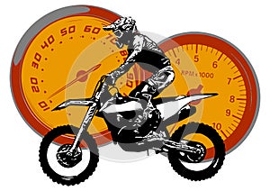 Motorbike rider, abstract vector silhouette. Road motorcycle racing