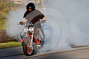 Motorbike Rider Burnout