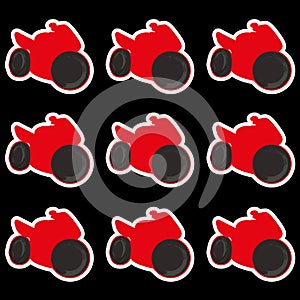 Motorbike set of objects Vector Illustration