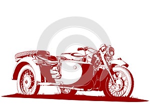 Motorbike sidecar illustration