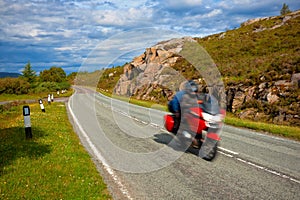 Motorbike Speeding on Country Road