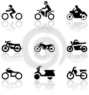 Motorbike symbol vector set.