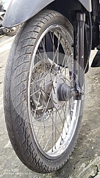 Motorbike tires that need to be replaced photo