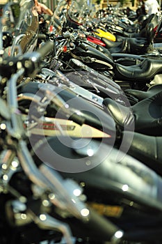 Motorbikes in a row photo