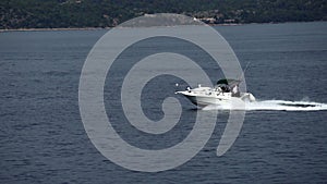 Motorboat on the Adriatic Sea