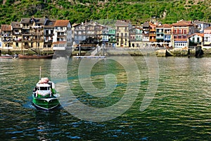 Motorboat in the bay of Pasaia, Euskadi