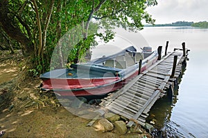 Motorboat at the dock