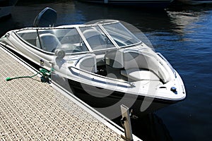 Motorboat on the dock