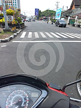 Motorcicle stop on traffic light