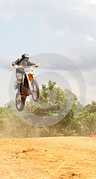 Motorcross Rider In A Race