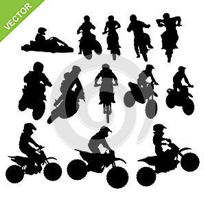 Motorcross silhouettes vector photo