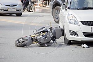 Motorcycle accident with a car