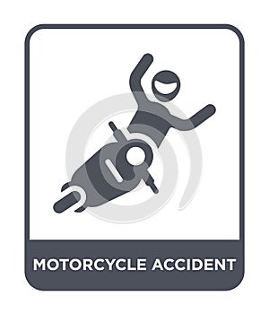 motorcycle accident icon in trendy design style. motorcycle accident icon isolated on white background. motorcycle accident vector