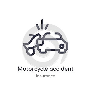 motorcycle accident outline icon. isolated line vector illustration from insurance collection. editable thin stroke motorcycle