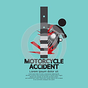 Motorcycle Accident With Pole Vector Illustration