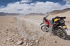 Motorcycle adventure at Tso kar, Ladakh, India