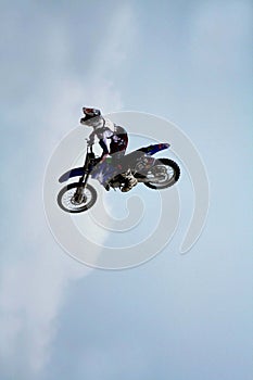 Motorcycle in the air
