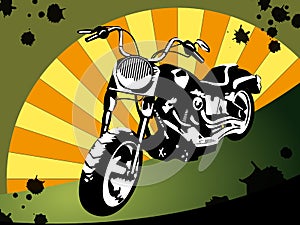 Motorcycle bike motor retro urban 70s silhouette photo