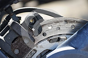 A motorcycle brake disc.