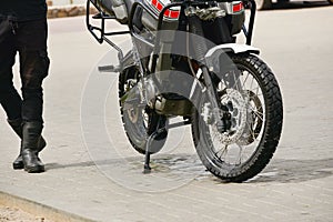 Motorcycle Car Wash Motorcycle Make more clean. A series of photos a biker washes his motorcycle at the car wash