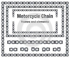 Motorcycle chain frames and elements set