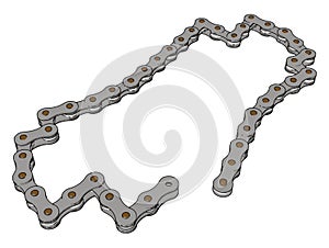 A motorcycle chain vector or color illustration