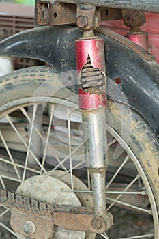 Motorcycle chock absorber rusty crack
