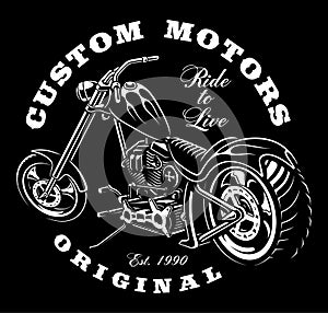 Motorcycle chopper on dark background