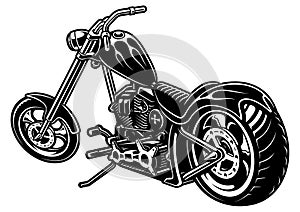 Motorcycle chopper on white background