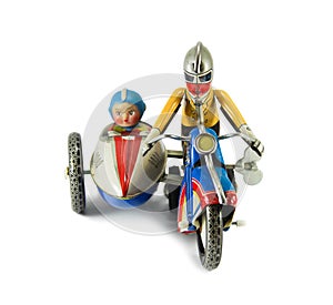 Motorcycle clockwork tin toy