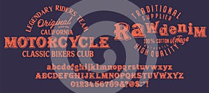 Motorcycle club community logo design.Decorative  font