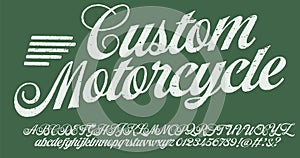 Motorcycle club community logo design.Decorative font. Letters, Numbers and Symbols