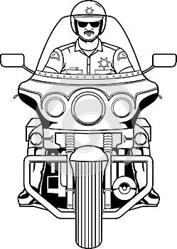 Motorcycle Cop Illustration