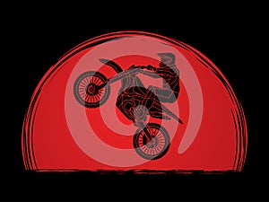 Motorcycle cross jumping graphic