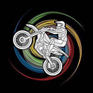 Motorcycle cross jumping graphic