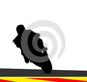 Motorcycle cyclist, Moto GP Superbike biker on the race track, ISLE OF MAN, Irish Road Racing, Road Races in the curve, turn slide