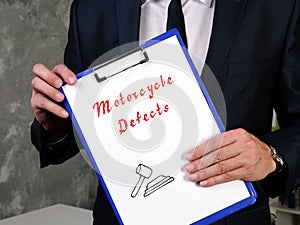 Motorcycle Defects inscription on the page