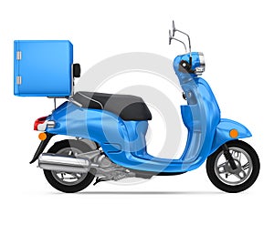 Motorcycle Delivery Box Isolated