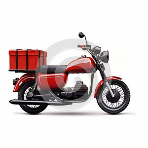 Motorcycle Delivery Truck On White Background