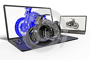 Motorcycle development with the help of a computer software