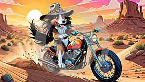 motorcycle dirt bike cycle collie setter puppy dog race track recreation