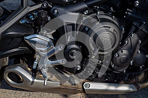 Motorcycle engine chrome plated and strong appearing
