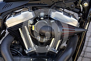 Motorcycle engine chrome plated and strong appearing in Turkey