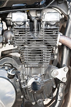 Motorcycle engine close-up