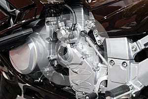 Motorcycle engine close-up detail