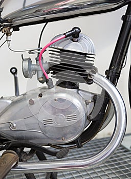 Motorcycle engine close-up