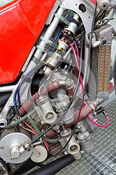 Motorcycle engine close-up